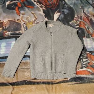 Cat & Jack Boys Grey Knitted Zipper Sweater